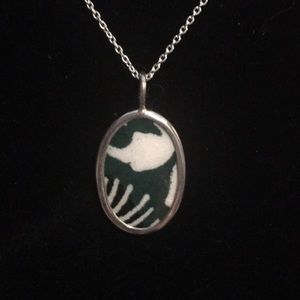 Baroni Abstract Oval Pendant on Sterling Chain